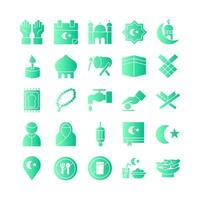 Ramadhan icon set vector gradient for website mobile app presentation social media Suitable for user interface and user experience
