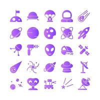 Astronomy icon set vector gradient for website mobile app presentation social media Suitable for user interface and user experience