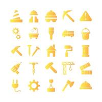 Construction icon set vector gradient for website mobile app presentation social media Suitable for user interface and user experience