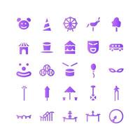 Carnival icon set vector gradient for website mobile app presentation social media Suitable for user interface and user experience