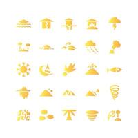 Disaster icon set vector gradient for website mobile app presentation social media Suitable for user interface and user experience