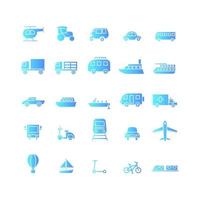 Transportation icon set vector gradient for website mobile app presentation social media Suitable for user interface and user experience