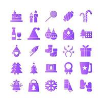 Christmas icon set vector gradient for website mobile app presentation social media Suitable for user interface and user experience