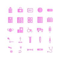 Medical icon set vector gradient for website mobile app presentation social media Suitable for user interface and user experience