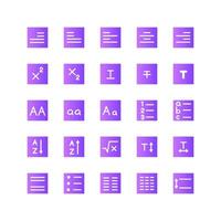 Text Editor icon set vector gradient for website mobile app presentation social media Suitable for user interface and user experience