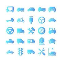 Automobile icon set vector gradient for website mobile app presentation social media Suitable for user interface and user experience