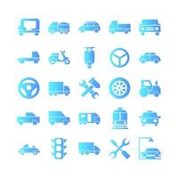 Automobile icon set vector gradient for website mobile app presentation social media Suitable for user interface and user experience