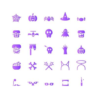 Halloween icon set vector gradient for website mobile app presentation social media Suitable for user interface and user experience