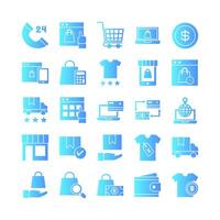 Ecommerce icon set vector gradient for website mobile app presentation social media Suitable for user interface and user experience