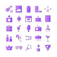 Party icon set vector gradient for website mobile app presentation social media Suitable for user interface and user experience