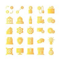 Cryptocurrency icon set vector gradient for website mobile app presentation social media Suitable for user interface and user experience