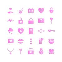 Love icon set vector gradient for website mobile app presentation social media Suitable for user interface and user experience