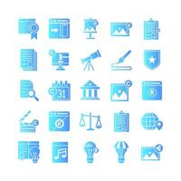 Copyright icon set vector gradient for website mobile app presentation social media Suitable for user interface and user experience