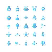 Robotic icon set vector gradient for website mobile app presentation social media Suitable for user interface and user experience