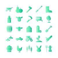 Farm icon set vector gradient for website mobile app presentation social media Suitable for user interface and user experience