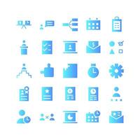 Project Management icon set vector gradient for website mobile app presentation social media Suitable for user interface and user experience