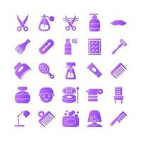 Barber icon set vector gradient for website mobile app presentation social media Suitable for user interface and user experience