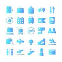 Airport icon set vector gradient for website mobile app presentation social media Suitable for user interface and user experience
