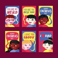 Fathers Day Greeting Cards vector