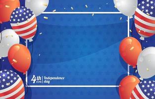 Balloon And Confetti For America Independence Day Background vector
