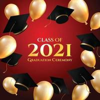 Graduation Background with Caps and Balloons vector