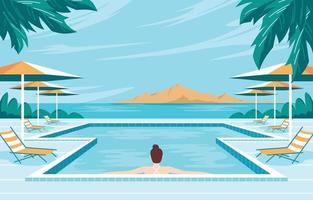Swimming In The Summer vector