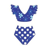 Purple retro style swimsuit. Vector Flat Illustration. Vector illustration