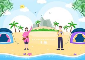 Summer Camp Landscape Illustration vector