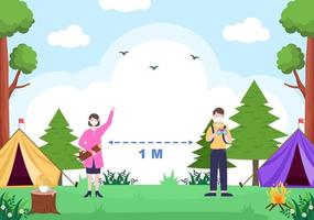 Summer Camp Landscape Illustration vector