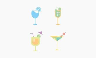 Summer Juice set Drink Icon Clipart Vector Design Isolated