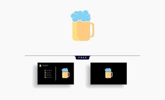 Glass of beer icon design vector free business card design