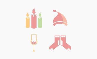 Set of item christmas icon design vector