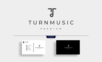 letter T music logo Design Vector Illustration