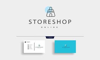 Shopping bag store Logo Design Vector Illustration