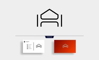 Ilustración de vector de diseño de logotipo de casa letra h
