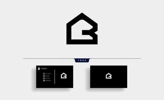Ilustración de vector de diseño de logotipo de casa letra b