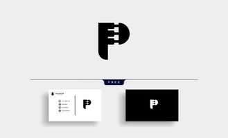 letter p piano logo design vector illustration