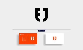 letter ej shield logo design vector illustration