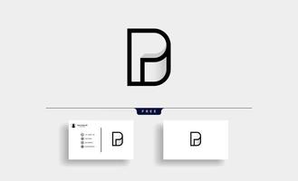 Ilustración de vector de diseño de icono de papel de logotipo p