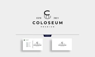 Coliseo simple logo vector diseño icono ilustración