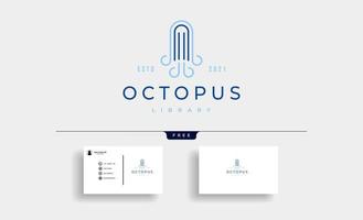 Book Octopus Logo Design Vector icon illustration