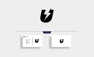 Letter U Bolt Logo Vector Design Icon Illustration