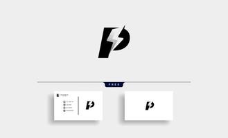 Letter P Bolt Logo Vector Design Icon Illustration