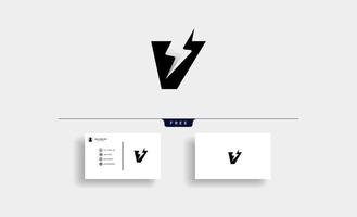 Letter V Bolt Logo Vector Design Icon Illustration