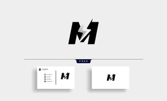 Letter M Bolt Logo Vector Design Icon Illustration