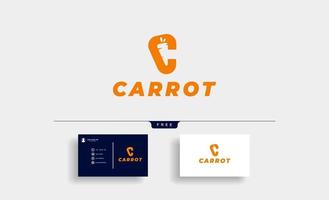 Letter C Carrot Logo Design Vector Icon Illustration