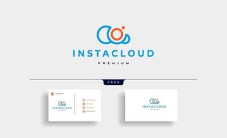 insta cloud social media logo icono diseño vectorial vector