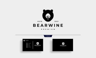 Bear Wine Logo Symbol Vector Design Illustration