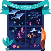 World Oceans Day Concept vector