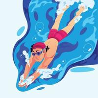 Swimming Activity Concept vector